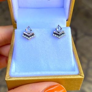 Pandora Wishbone Stud Earrings